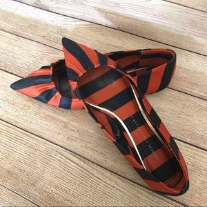 Zara Striped Point Toe Flats Size US 7.5